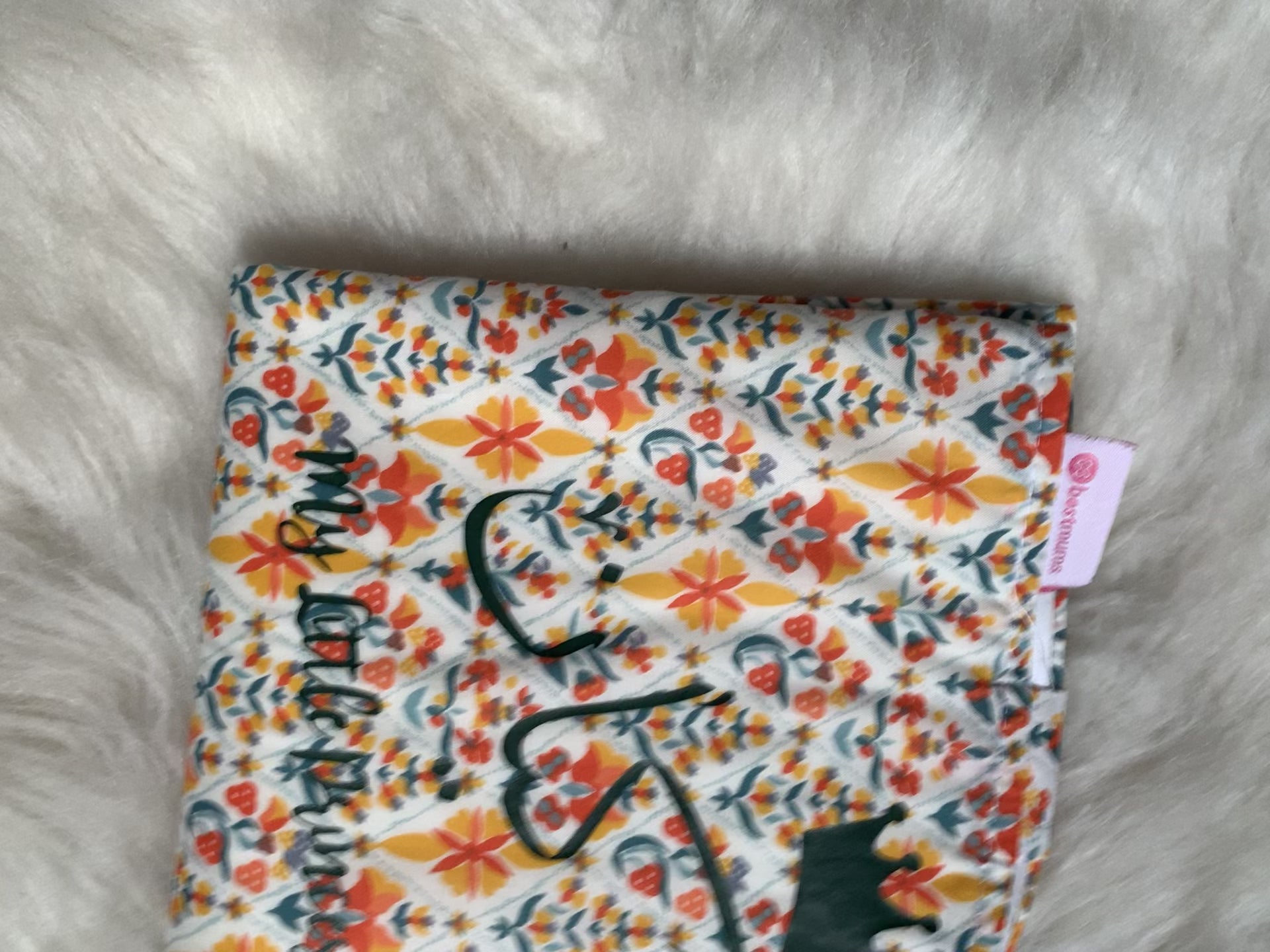 Orange flowers- changing mat