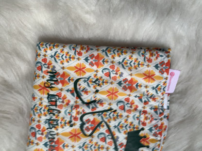 Orange flowers- changing mat