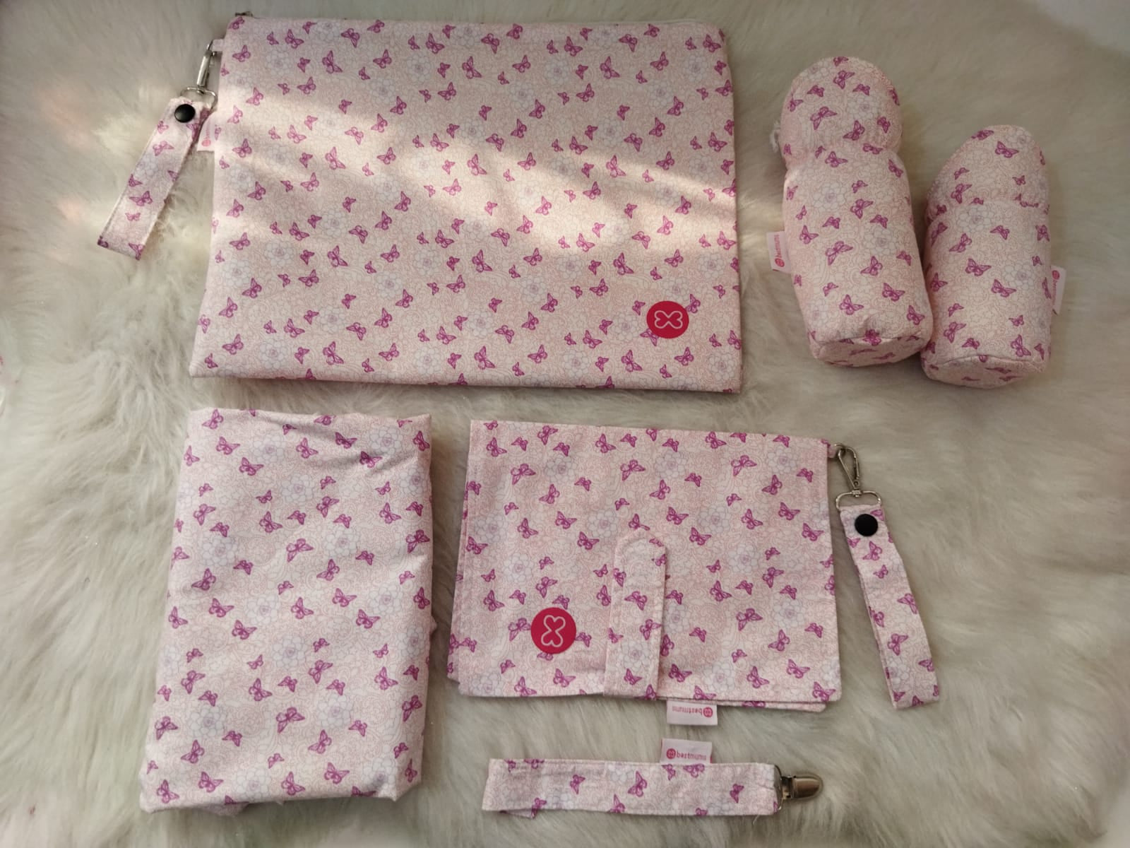 Customized Purple Butterflies baby set