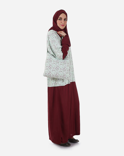 Maroon-Green Prayer Set