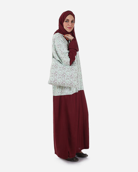 Maroon-Green Prayer Set