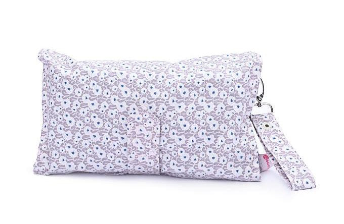Beige dot flowers diaper wallet