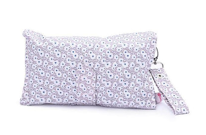 Beige dot flowers diaper wallet