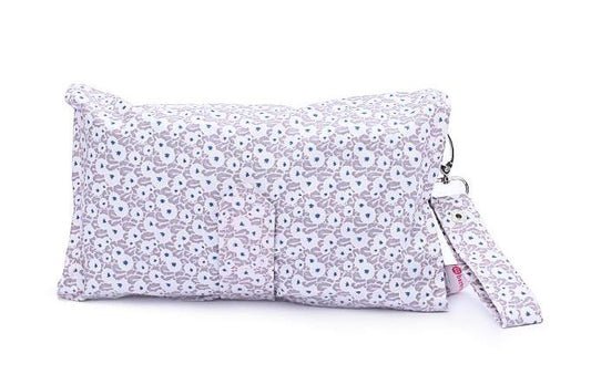 Beige dot flowers diaper wallet