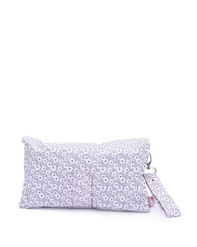 Beige dot flowers diaper wallet
