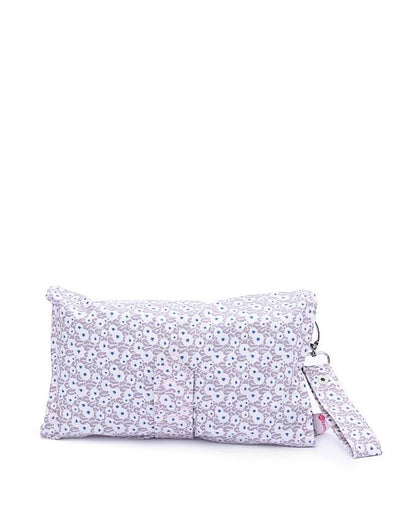 Beige dot flowers diaper wallet