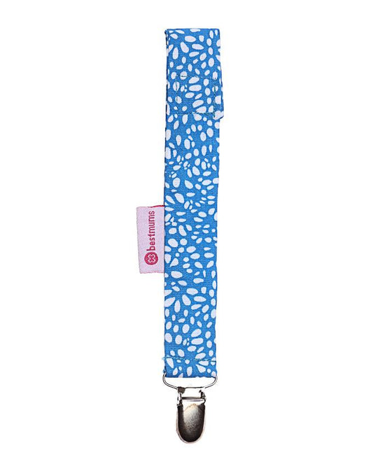 Dark Blue Polka Drops Pacifier Clip