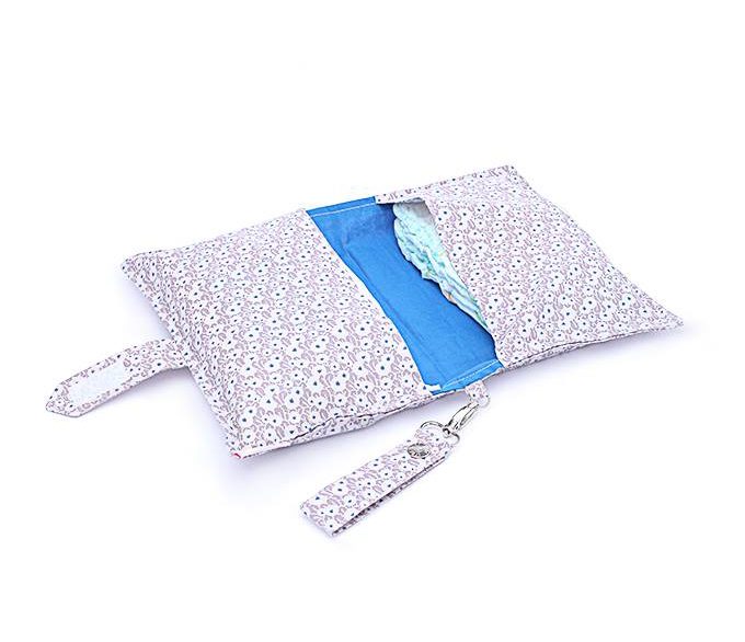 Beige dot flowers diaper wallet