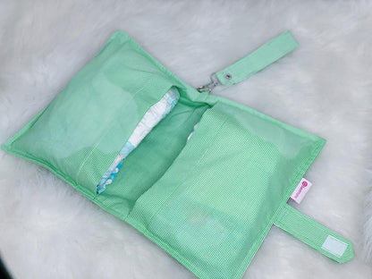 Green Stripes Diaper Wallet