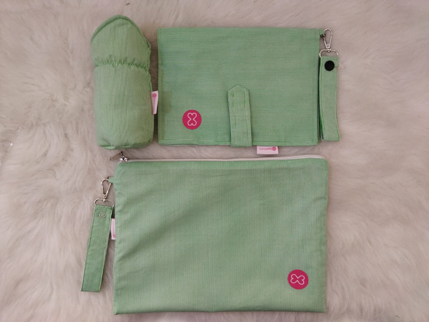 Green Stripes baby set