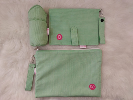 Green Stripes baby set