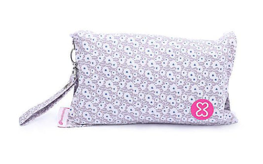 Beige dot flowers diaper wallet