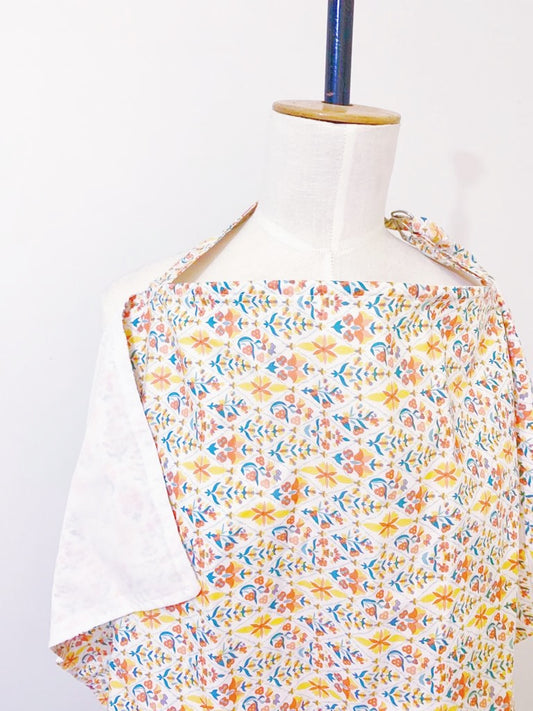 Orange Flowers Nursing Cover