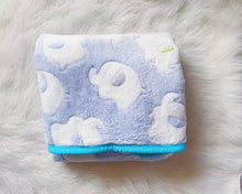 Load image into Gallery viewer, Blue Elephant baby blanket