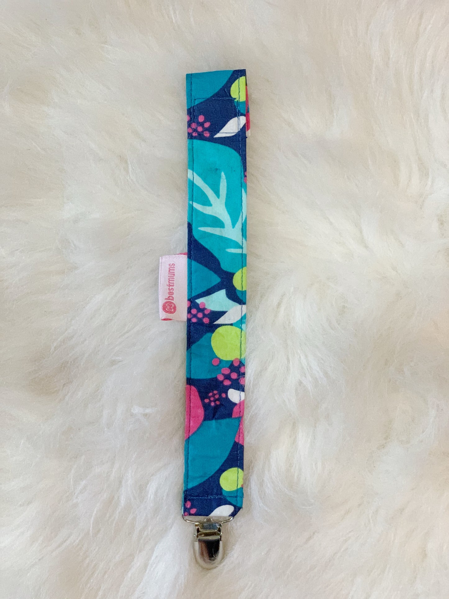 Green Multi Color Pacifier Clip