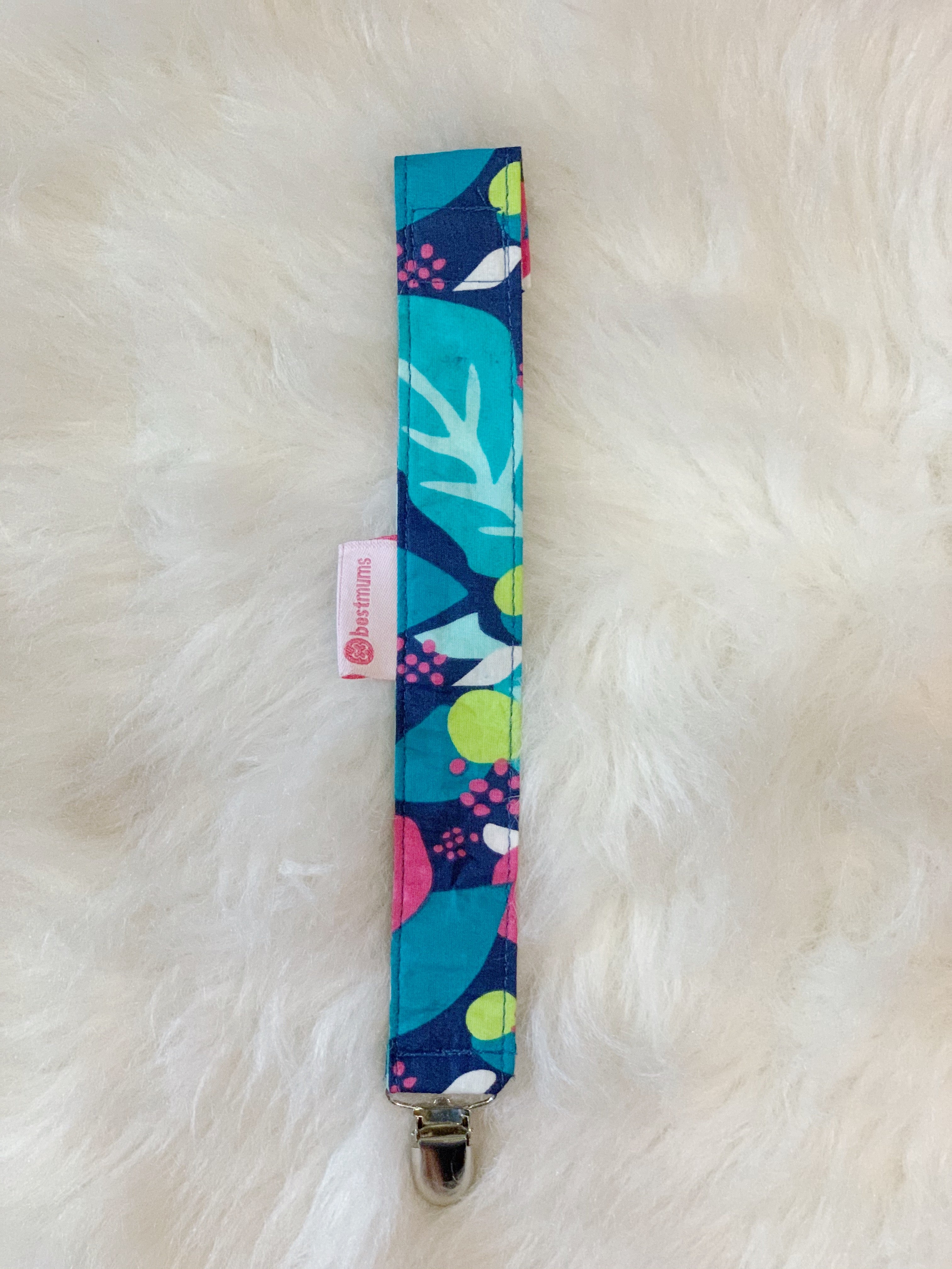 Green Multi Color Pacifier Clip