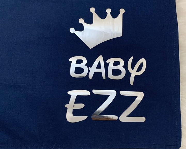 Personalized Blue Navy Nursing Cover with baby's name