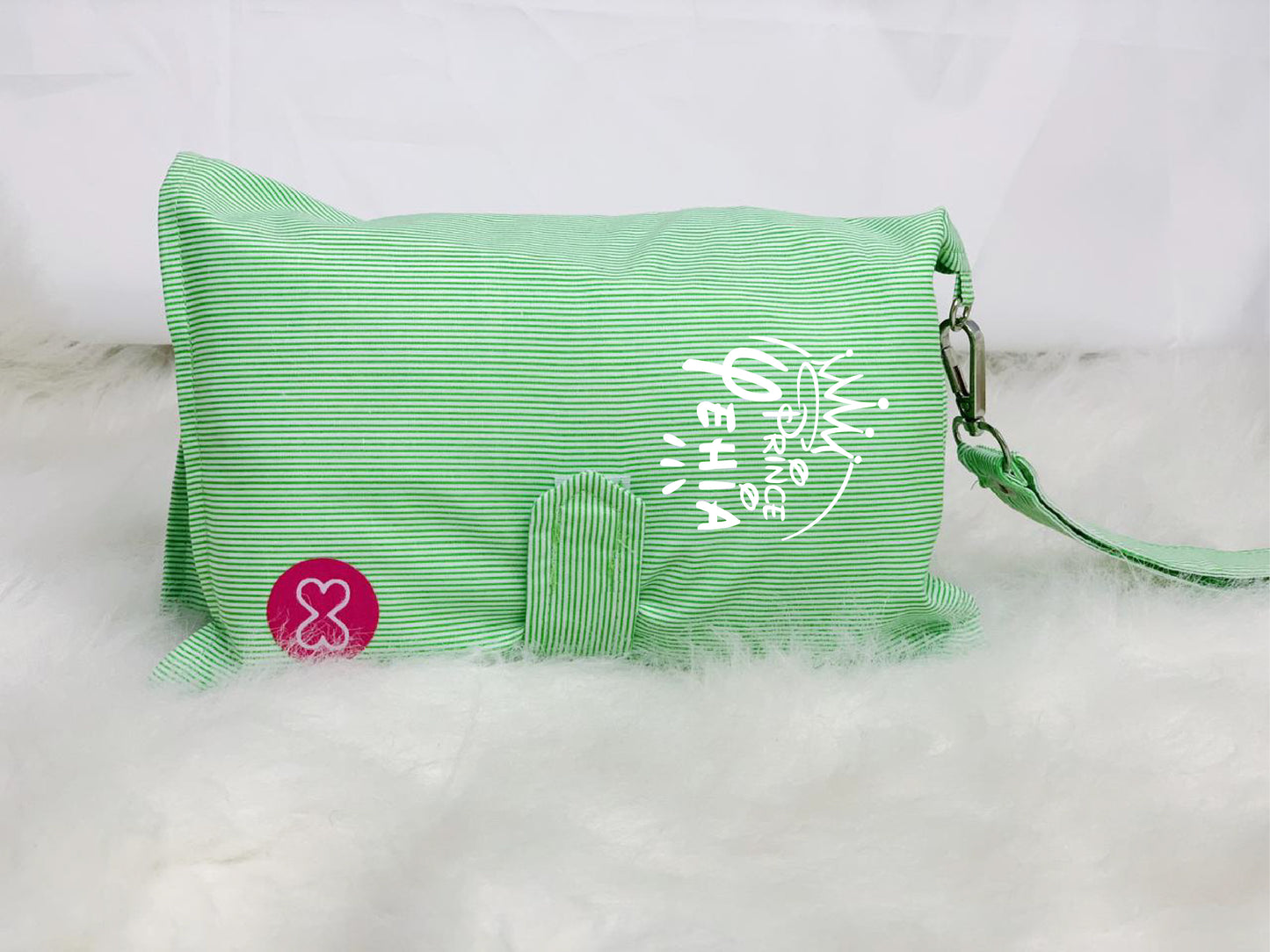 Green Stripes Diaper Wallet