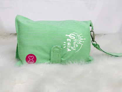Green Stripes Diaper Wallet