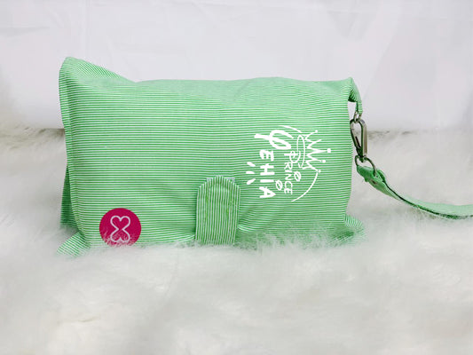 Green Stripes Diaper Wallet