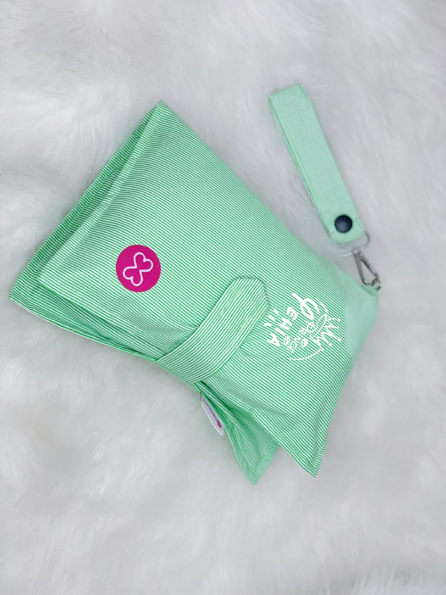 Green Stripes Diaper Wallet