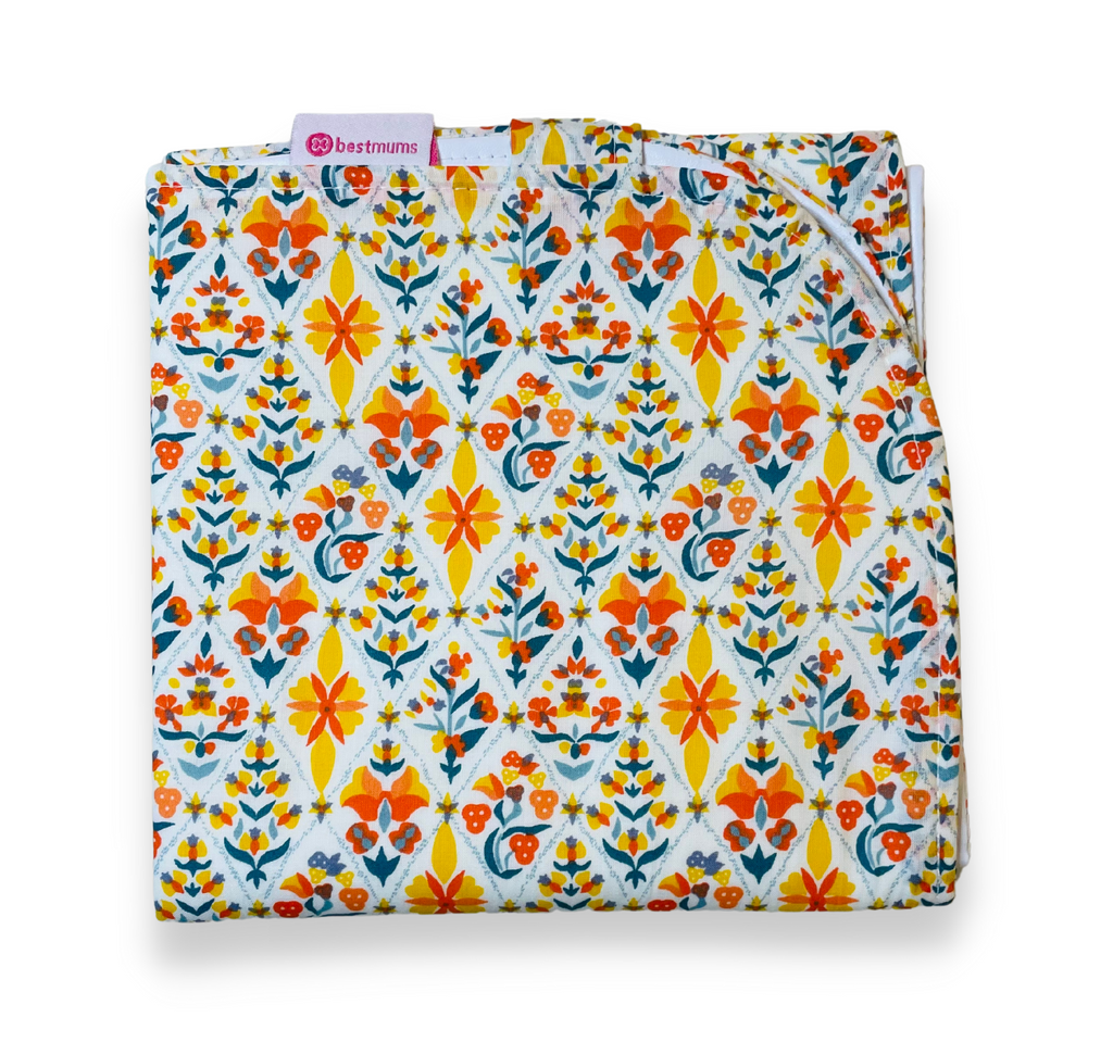 Orange flowers- changing mat