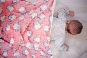 Watermelon Penguin Baby Blanket