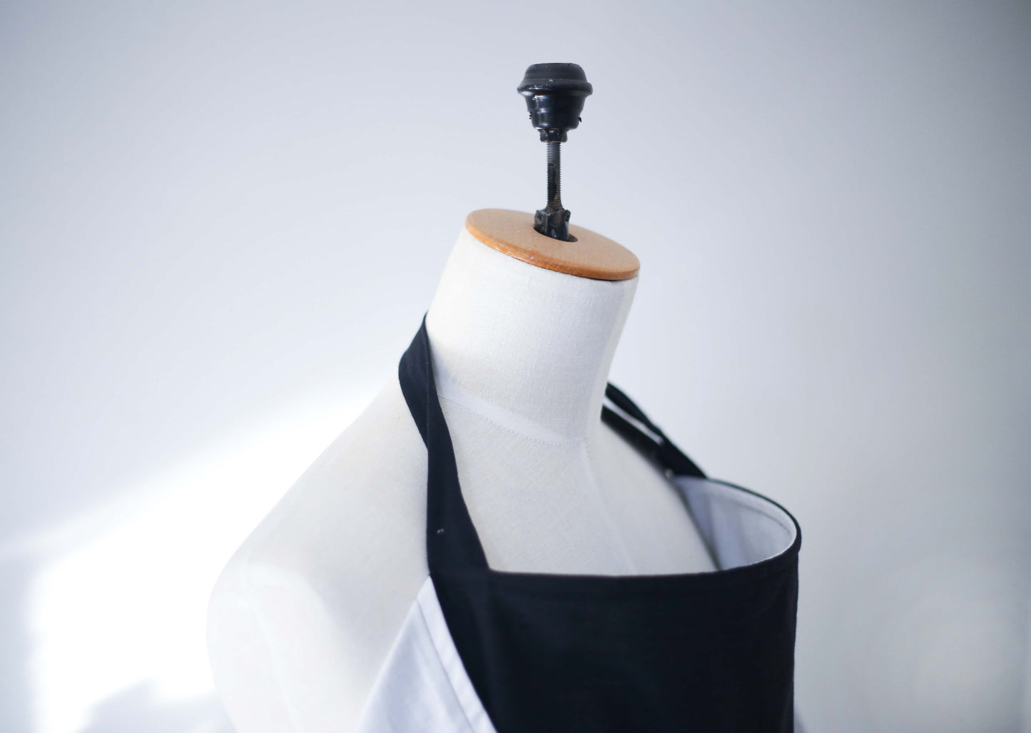 Black nursing cover fabric detail