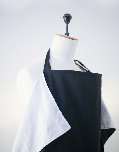 Black nursing cover, side view