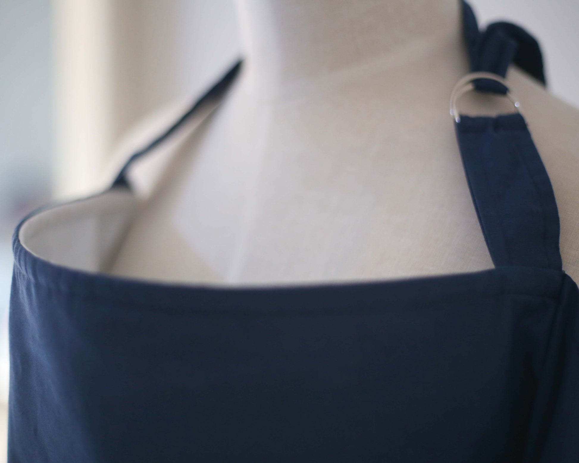 Adjustable neck strap on Blue Navy Nursing Cover
