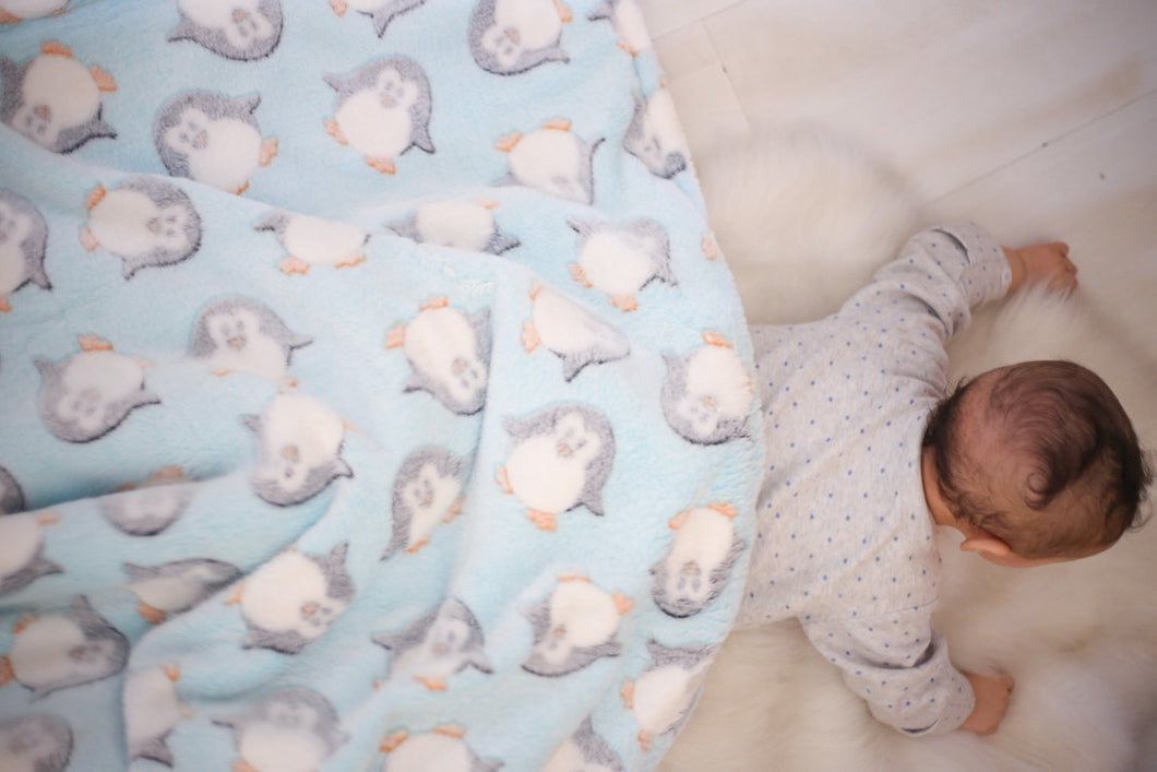 Baby Blue Penguin Baby Blanket