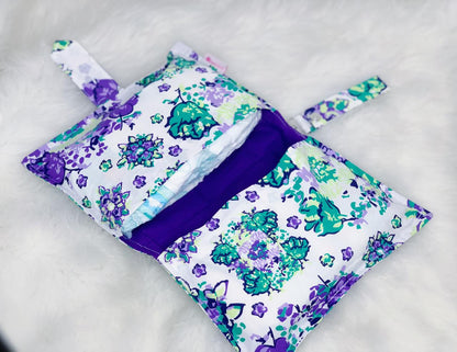 White Purple Diaper Wallet