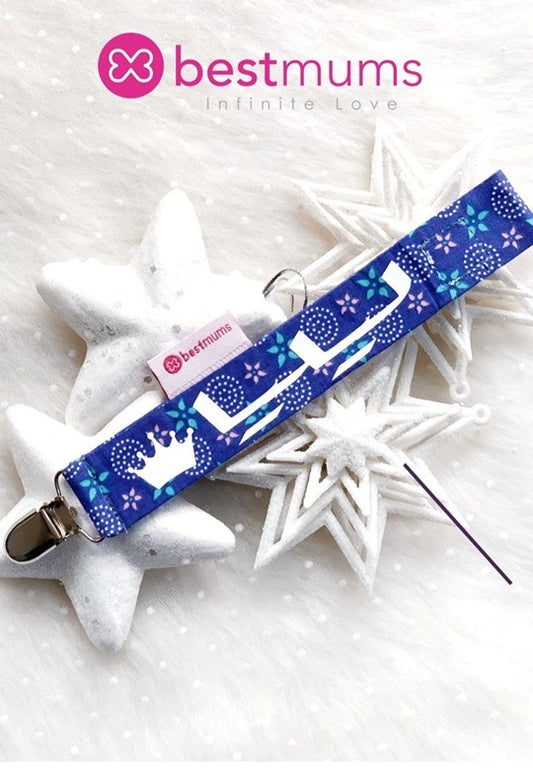 Purple Stars Pacifier Clip