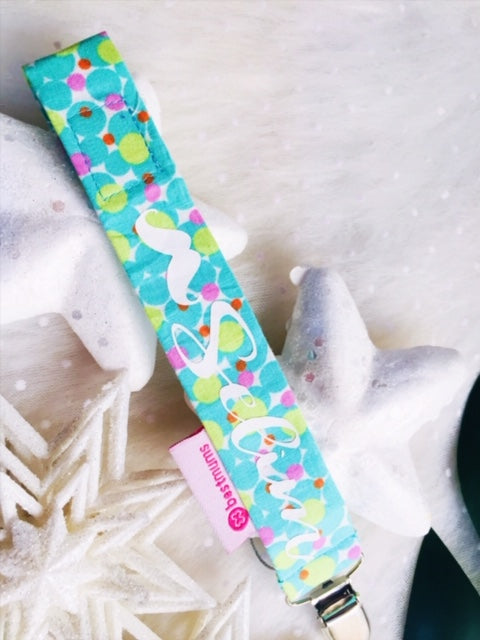 Cherry Green Pacifier Clip