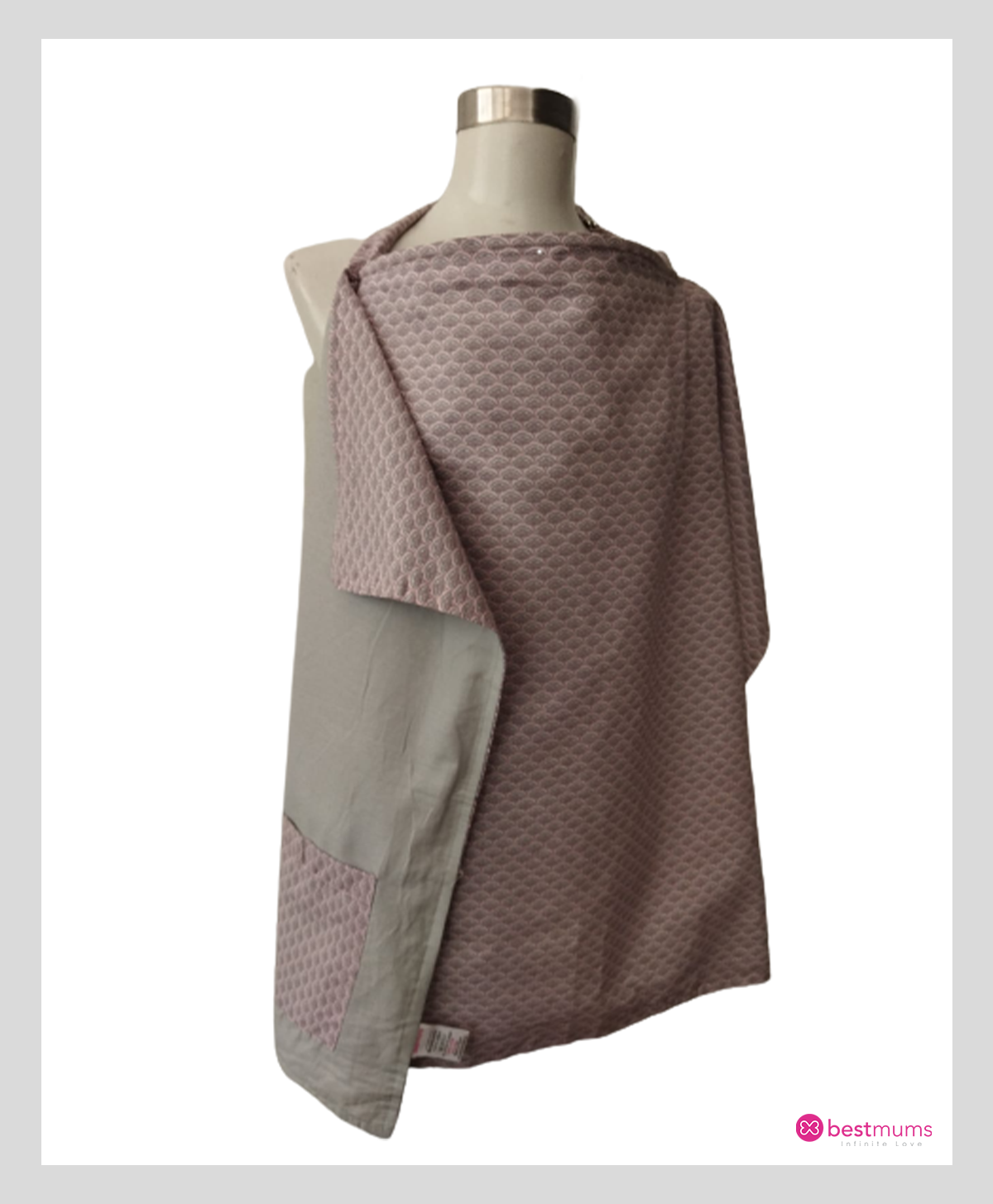 Pink peacock print nursing cover for breastfeeding