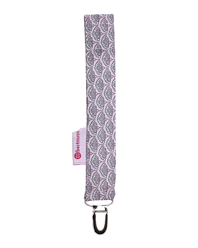 Pink Peacock Pacifier Clip