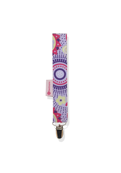 Purple Circles Pacifier Clip