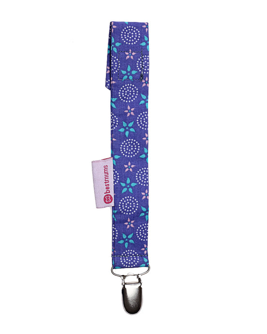 Purple Stars Pacifier Clip
