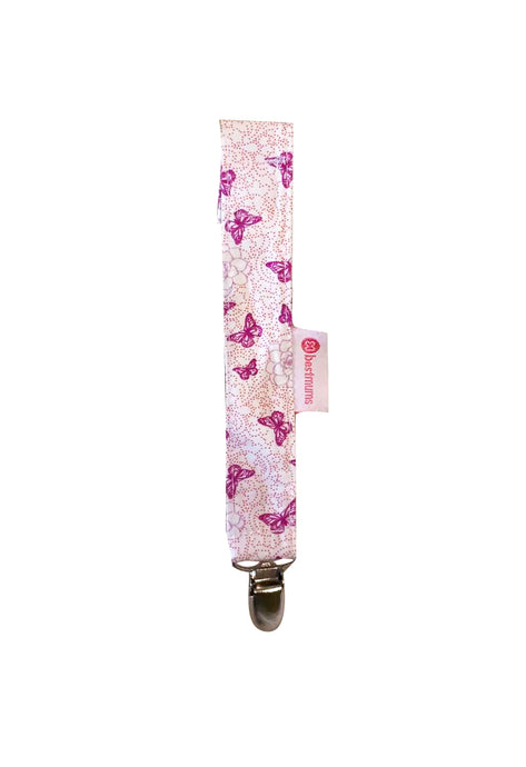Purple Butterflies Pacifier Clip