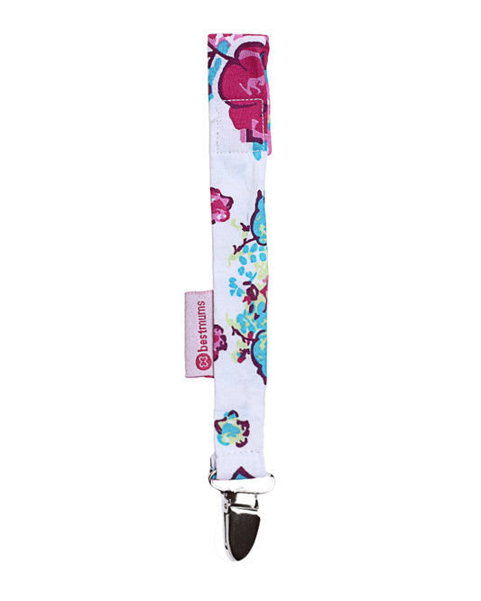 White pink Pacifier Clip