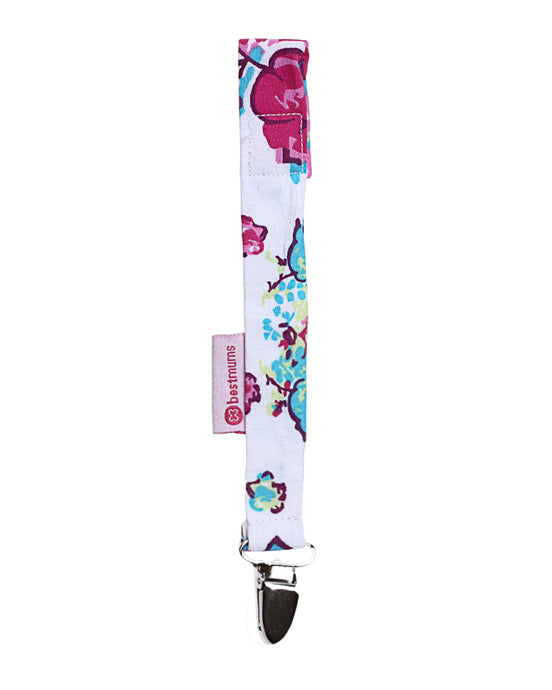 White pink Pacifier Clip